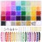 1368pcs 6mm Glass Beads for Bracelets, 34 Colors Crystal Beads for Jewelry Making, Funtopia Round Glass Beads for DIY Earrings Necklace Crafts with Spacer Beads and Charms, Solid and Gradient Colors